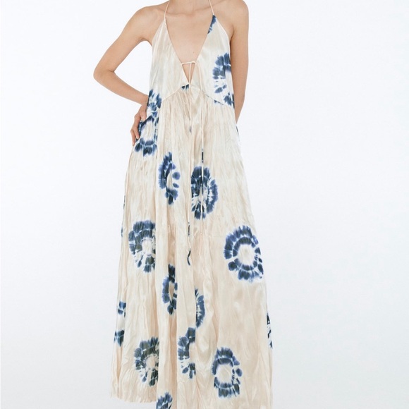 Tie Dye Maxi Dress with Open Back NWT - Picture 1 of 3